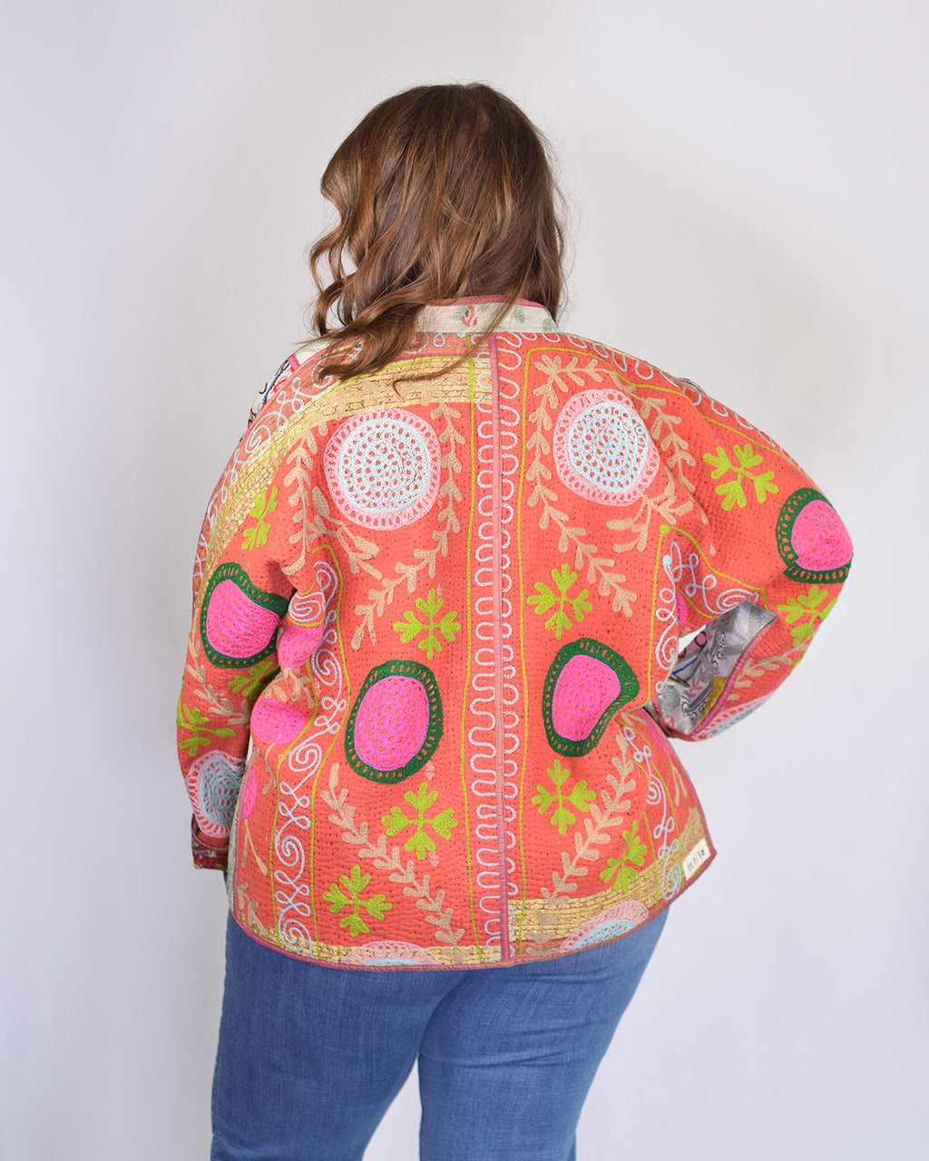 Charlie Extended / Oversized Fit - Quilted Reversible Patchwork Kantha Jacket - 19