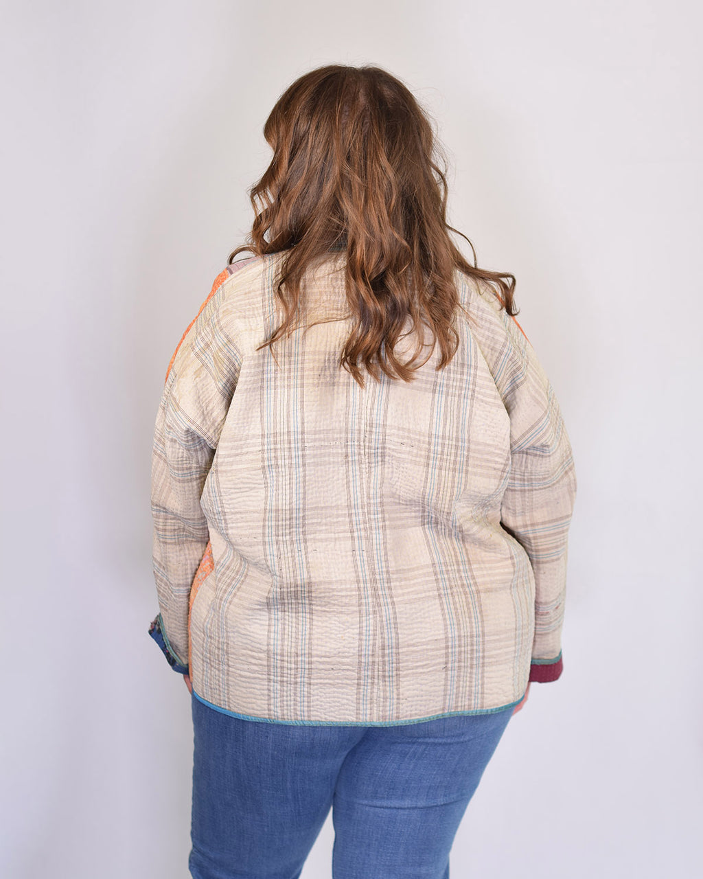 Charlie Extended / Oversized Fit - Quilted Reversible Patchwork Kantha Jacket - 18