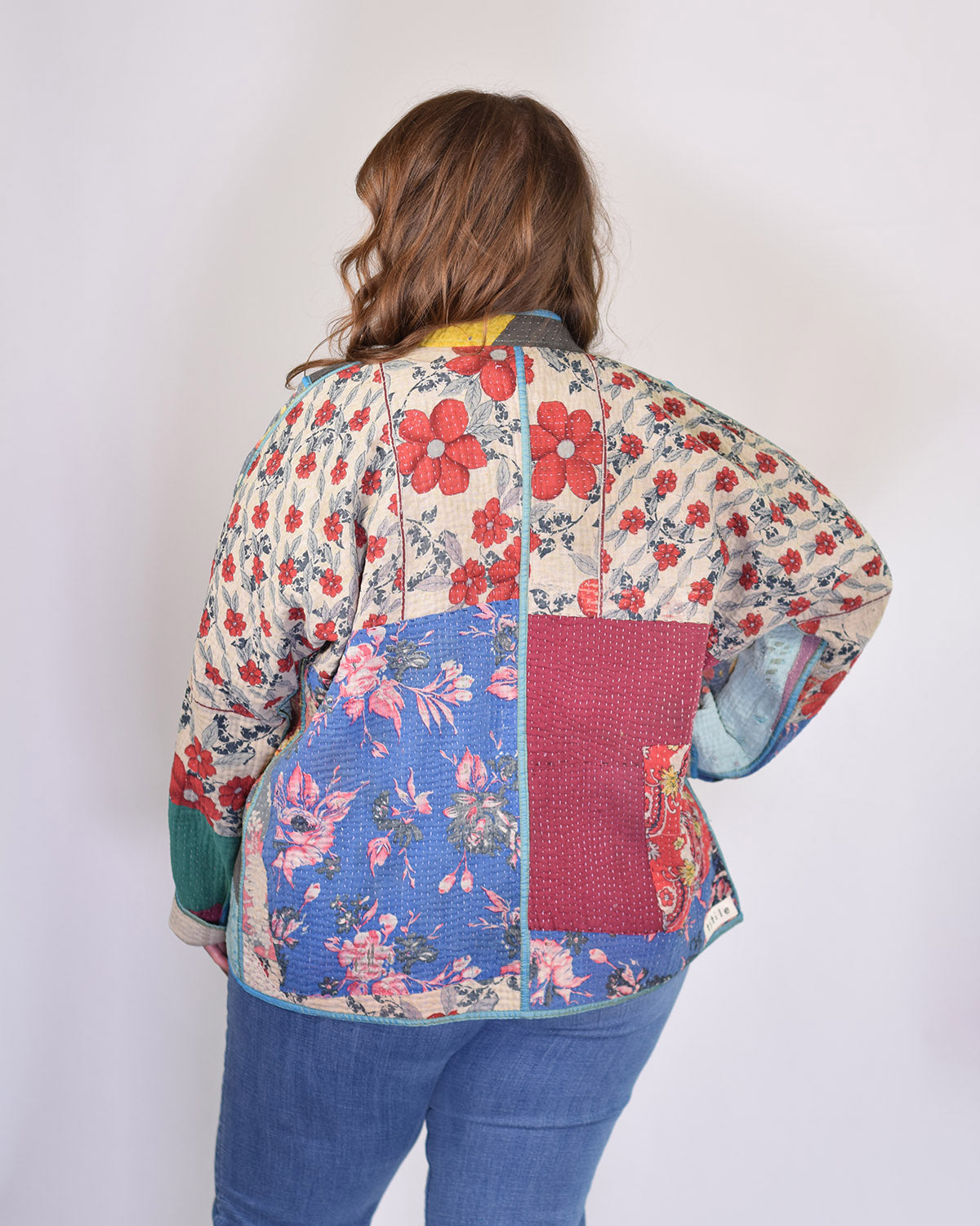 Charlie Extended / Oversized Fit - Quilted Reversible Patchwork Kantha Jacket - 18