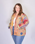 Charlie Extended / Oversized Fit - Quilted Reversible Patchwork Kantha Jacket - 17
