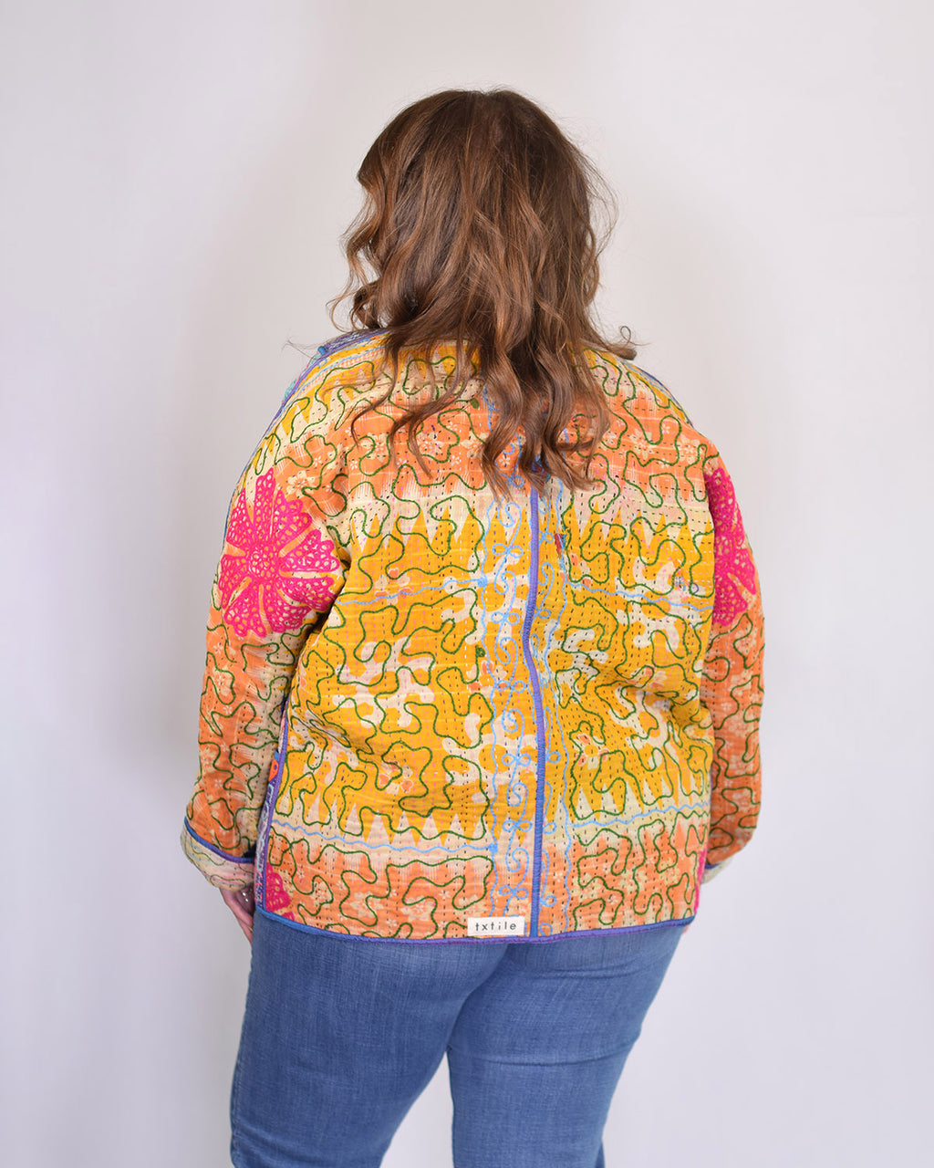 Charlie Extended / Oversized Fit - Quilted Reversible Patchwork Kantha Jacket - 05