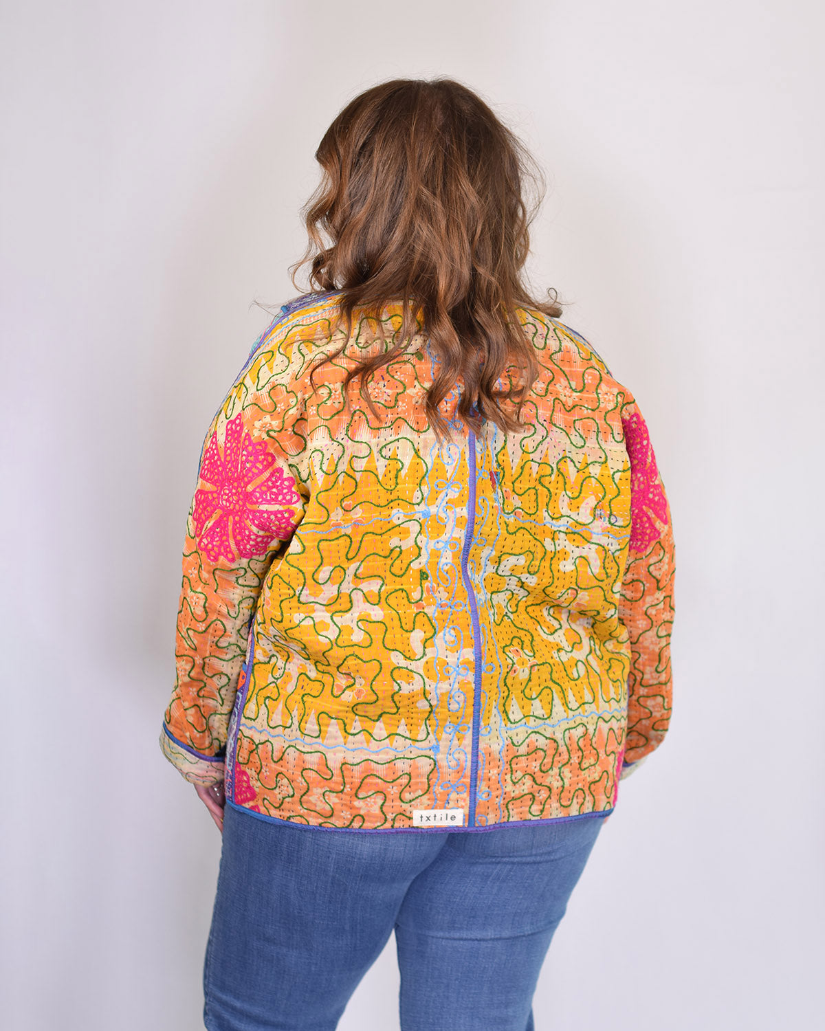 Charlie Extended / Oversized Fit - Quilted Reversible Patchwork Kantha Jacket - 05