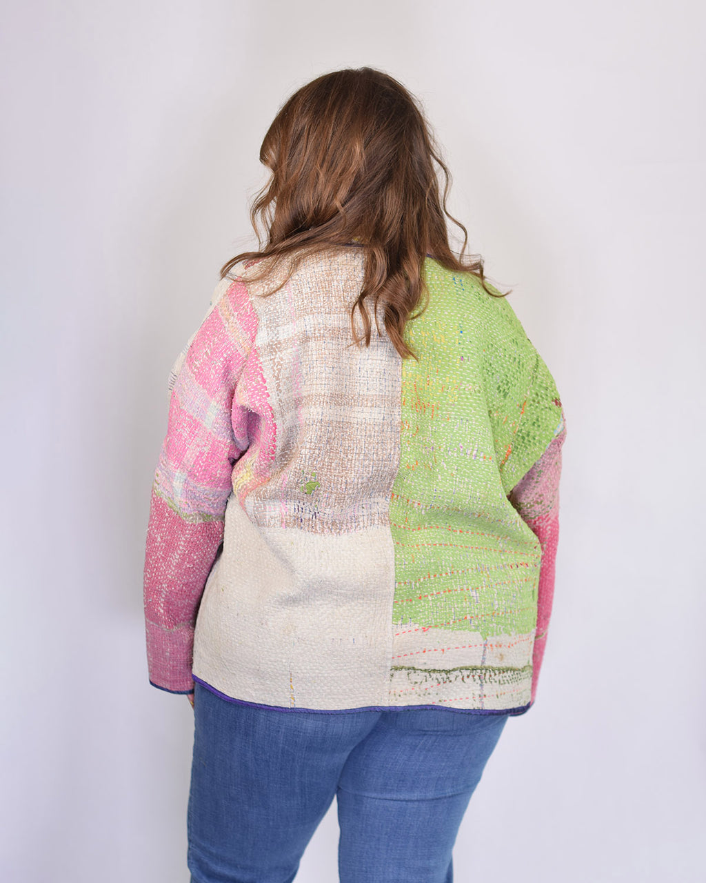 Charlie Extended / Oversized Fit - Quilted Reversible Patchwork Kantha Jacket - 07