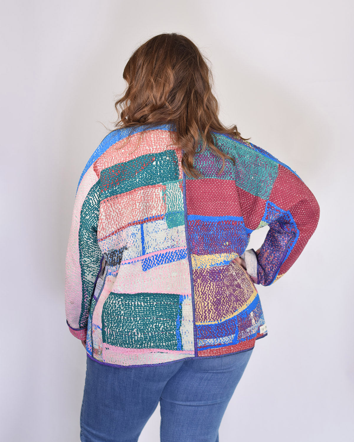 Charlie Extended / Oversized Fit - Quilted Reversible Patchwork Kantha Jacket - 07