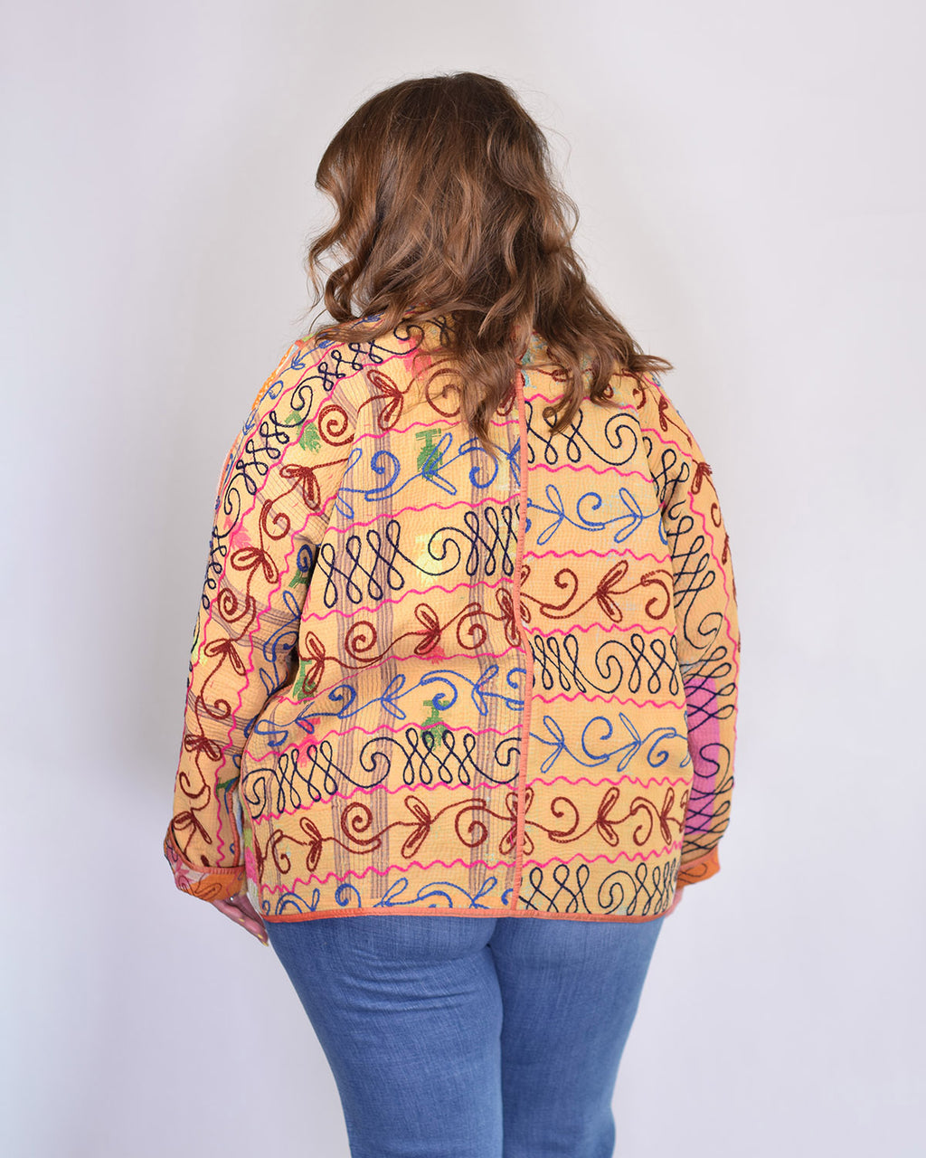 Charlie Extended / Oversized Fit - Quilted Reversible Patchwork Kantha Jacket - 09