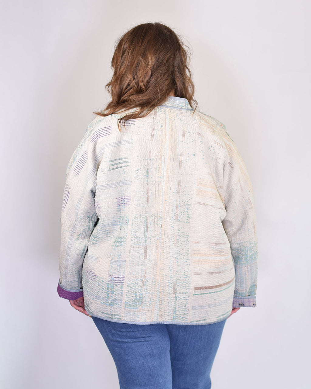 Charlie Extended / Oversized Fit - Quilted Reversible Patchwork Kantha Jacket - 11