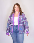 XL - Extended Sized - Suzani Embroidered Canvas Jacket/Cardigan - 11