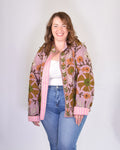 XL - Extended Sized - Suzani Embroidered Canvas Jacket/Cardigan -09