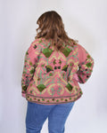 XL - Extended Sized - Suzani Embroidered Canvas Jacket/Cardigan -07