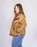 XL - Extended Sized - Suzani Embroidered Canvas Jacket/Cardigan -06