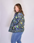 XL - Extended Sized - Suzani Embroidered Canvas Jacket/Cardigan -02
