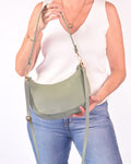 Italian Leather Crescent Purse - Sage