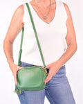 Italian Leather Crossbody Purse - Green