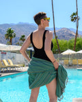 Organic Cotton Turkish Towel - Diamond Weave - Emerald