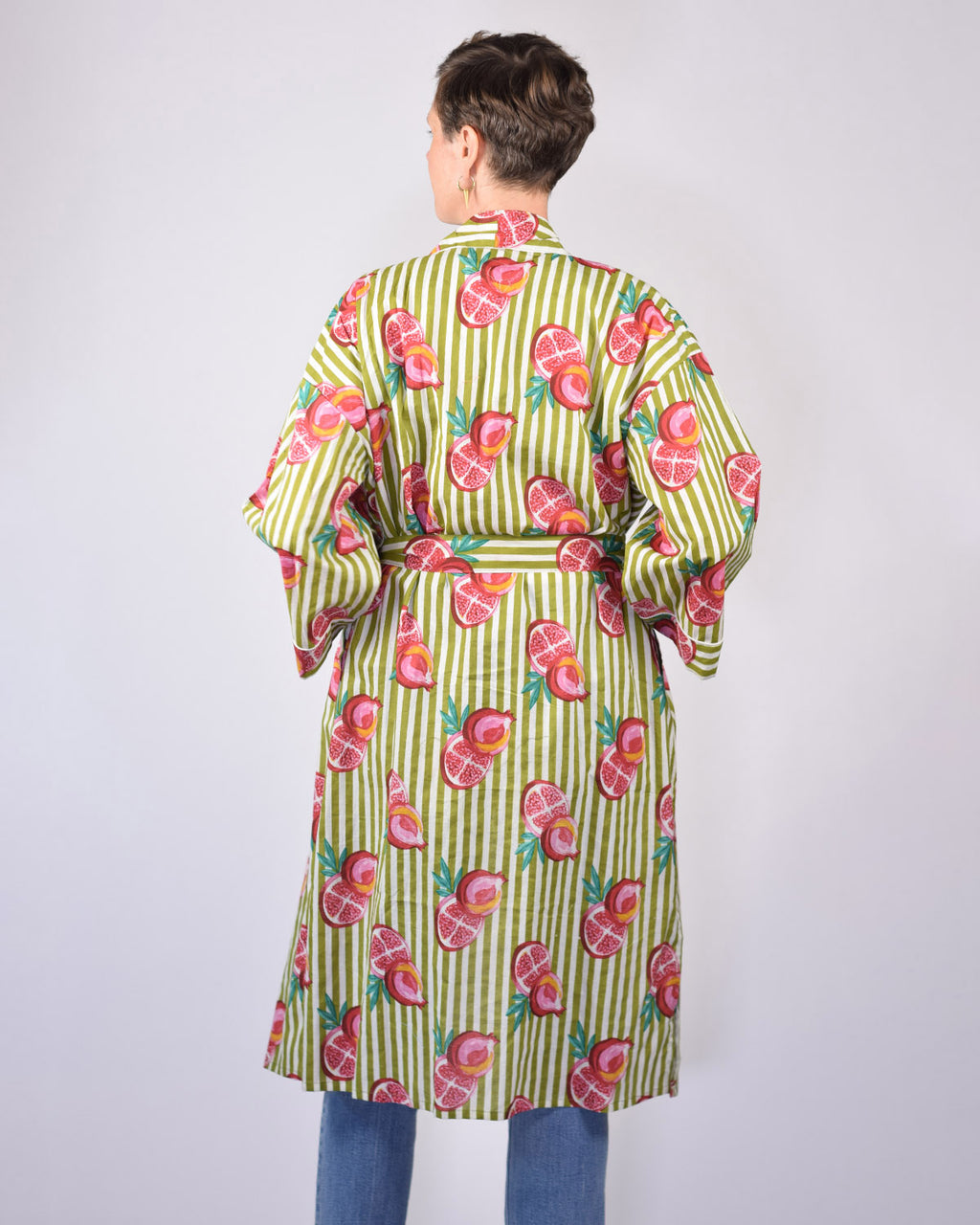 Lightweight Cotton Robe / Kimono - Pomegranate Picnic
