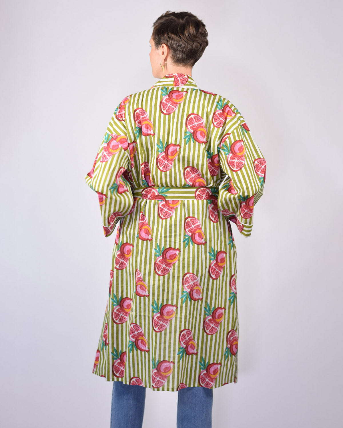 Lightweight Cotton Robe / Kimono - Pomegranate Picnic