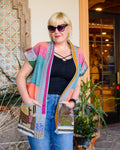 Maddie Cape - Reversible Jacket/Vest - Repurposed Kantha Quilts - 06