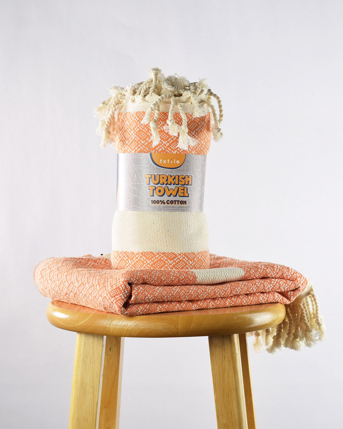Plush Organic Cotton Turkish Towel - Tangerine