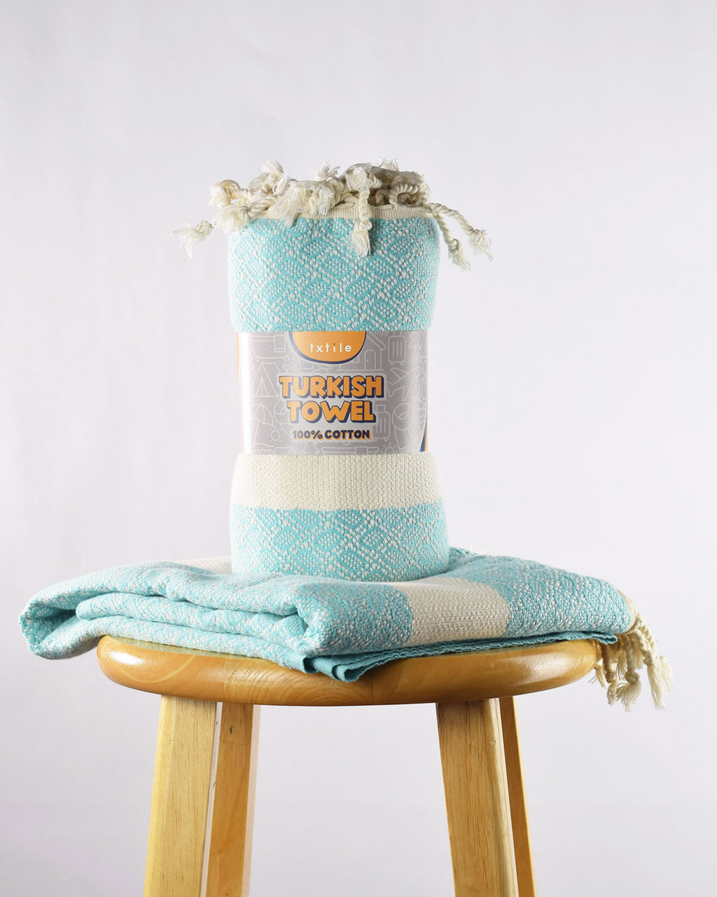 Plush Organic Cotton Turkish Towel - Light Aqua