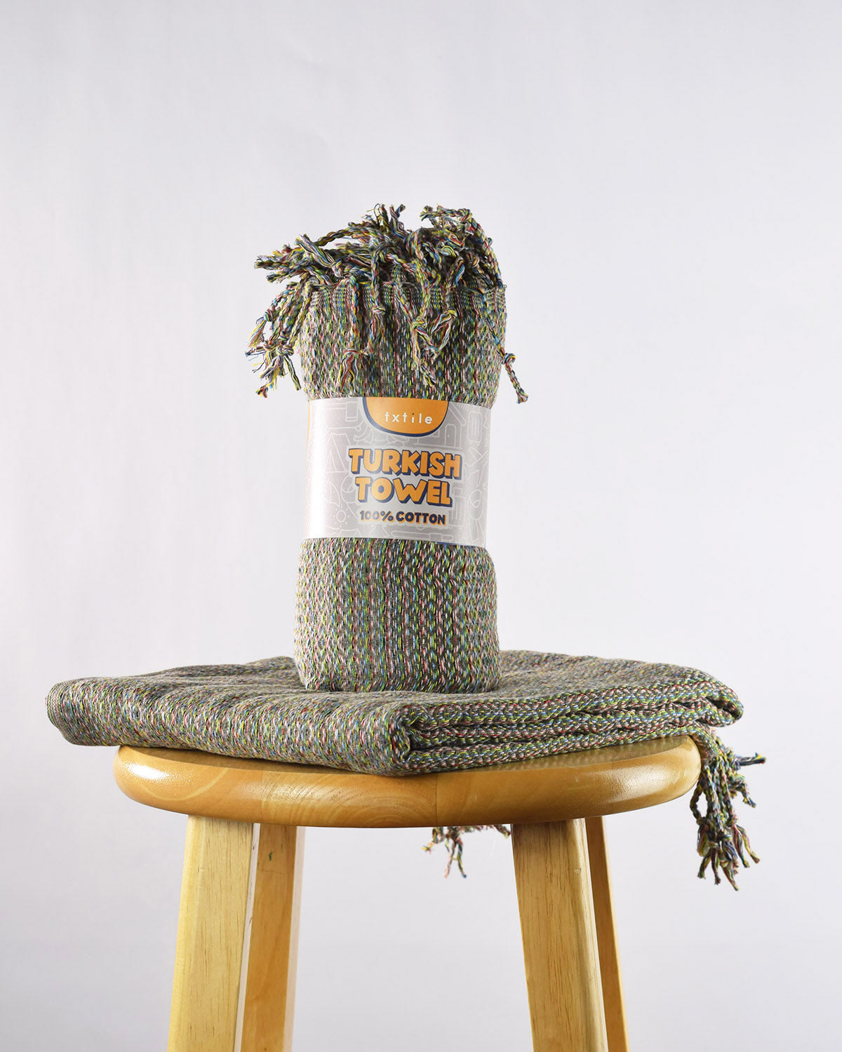 Organic Cotton Turkish Towel - Diamond Weave - Green Moss