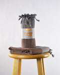Organic Cotton Turkish Towel - Striped - Brown