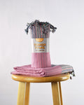 Organic Cotton Turkish Towel - Striped - Pink