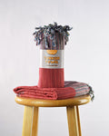 Organic Cotton Turkish Towel - Striped - Red