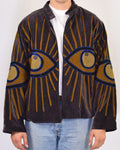 XL - Extended Sized - "Evil Eye" Suzani Embroidered Velvet Jacket/Cardigan - 04