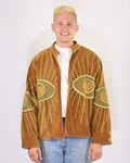 XL - Extended Sized - "Evil Eye" Suzani Embroidered Velvet Jacket/Cardigan - 06