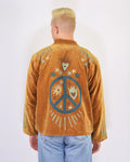 XL - Extended Sized - "Peace & Love" Suzani Embroidered Velvet Jacket/Cardigan - 01
