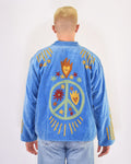 XL - Extended Sized - "Peace & Love" Suzani Embroidered Velvet Jacket/Cardigan - 02