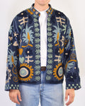XL - Extended Sized - "Mountain of Love" Suzani Embroidered Velvet Jacket/Cardigan - 01