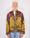 XL - Extended Sized - "Tiger Tribe" Suzani Embroidered Velvet Jacket/Cardigan - Mocha