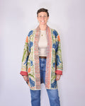 Frankie Long Quilted Reversible Patchwork Kantha Jacket - 01