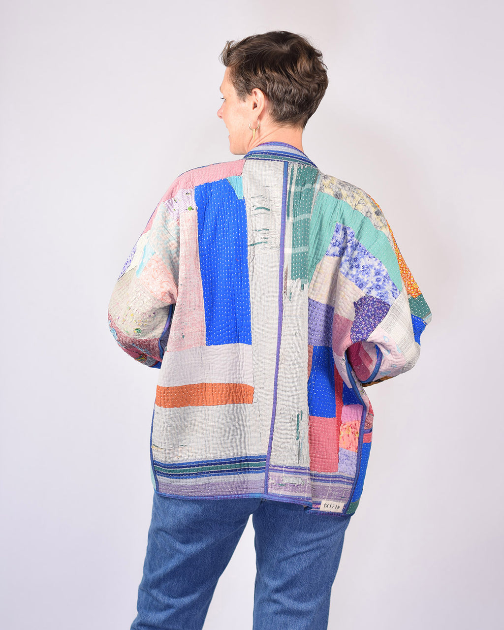 Charlie Extended / Oversized Fit - Quilted Reversible Patchwork Kantha Jacket - 20