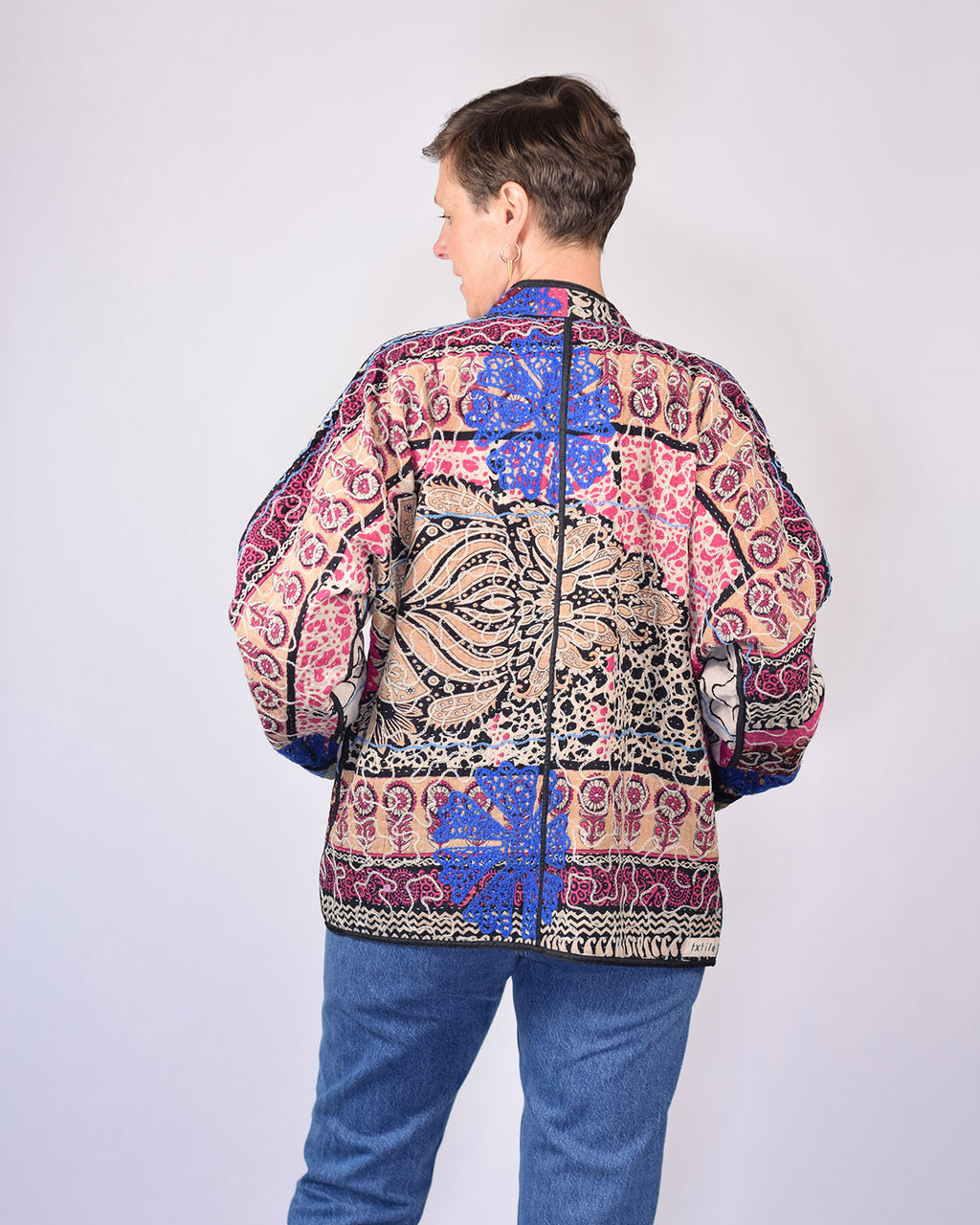 Charlie Oversized Quilted Reversible Patchwork Kantha Jacket - 14