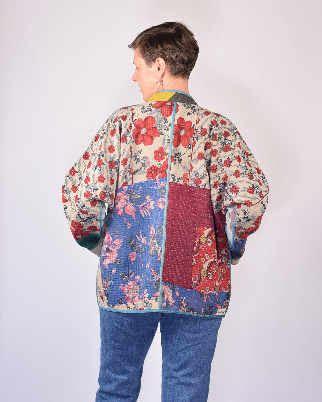 Charlie Extended / Oversized Fit - Quilted Reversible Patchwork Kantha Jacket - 18