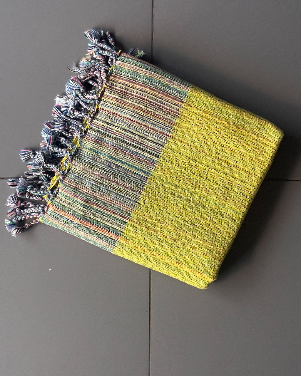 Organic Cotton Turkish Towel - Striped - Lemon Lime