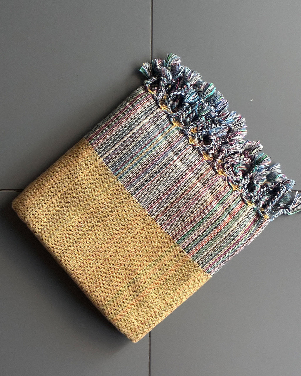 Organic Cotton Turkish Towel - Striped - Apricot