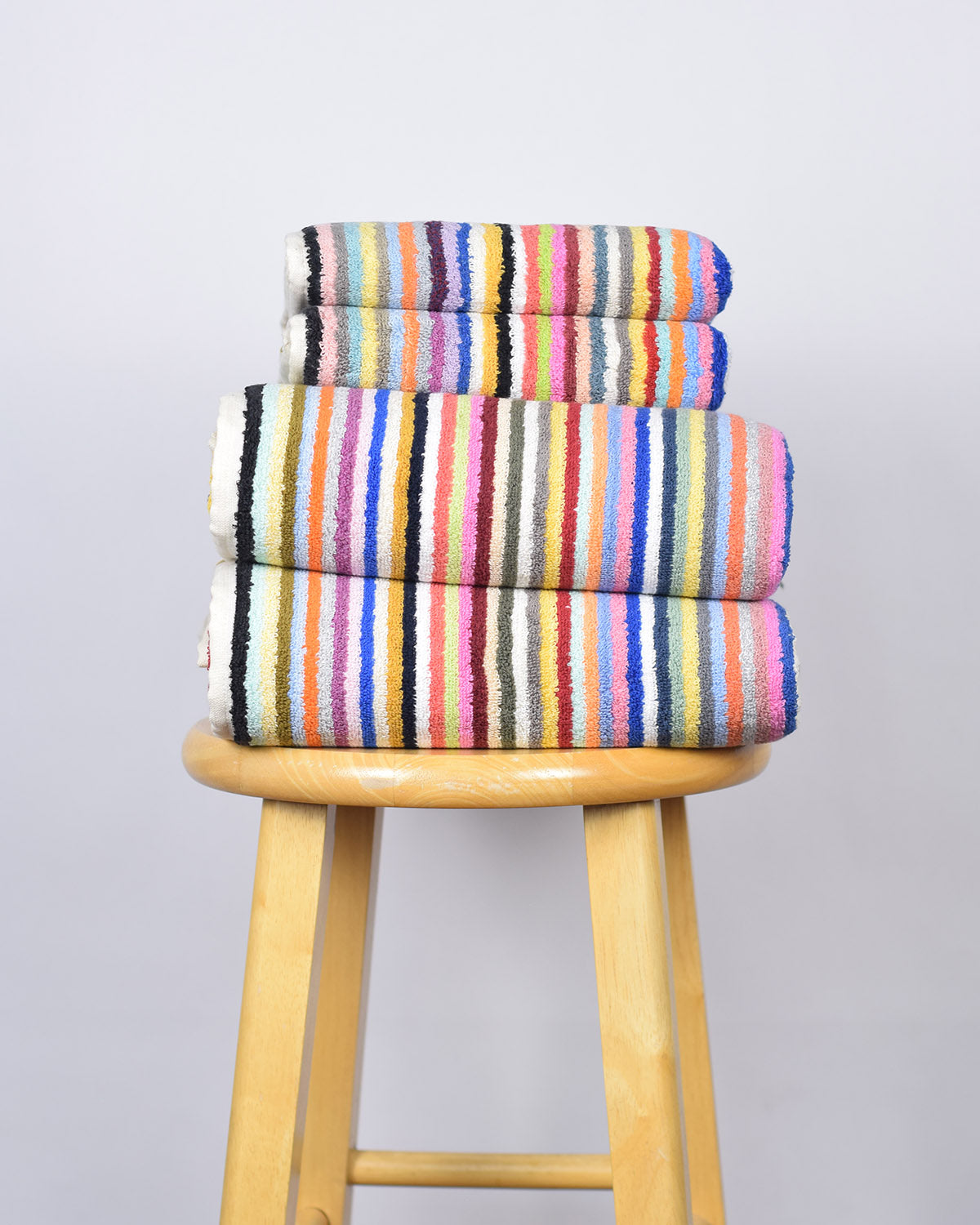 Luxury Turkish Terry Cloth Cotton Bath/Hand Towel - Rainbow Stripes