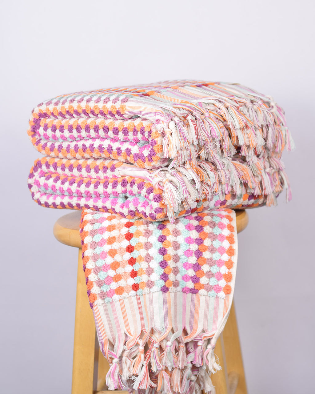 Luxury Turkish Terry Cloth Cotton Bath/Hand Towel - Desert Checkers