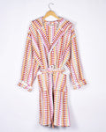 Organic Turkish Cotton Plush Hooded Terry Cloth Robe - Desert Checkers