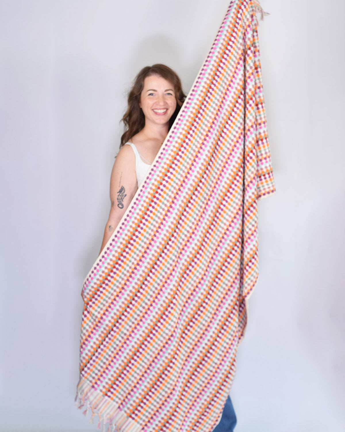 Luxury Turkish Terry Cloth Cotton Bath/Hand Towel - Desert Checkers