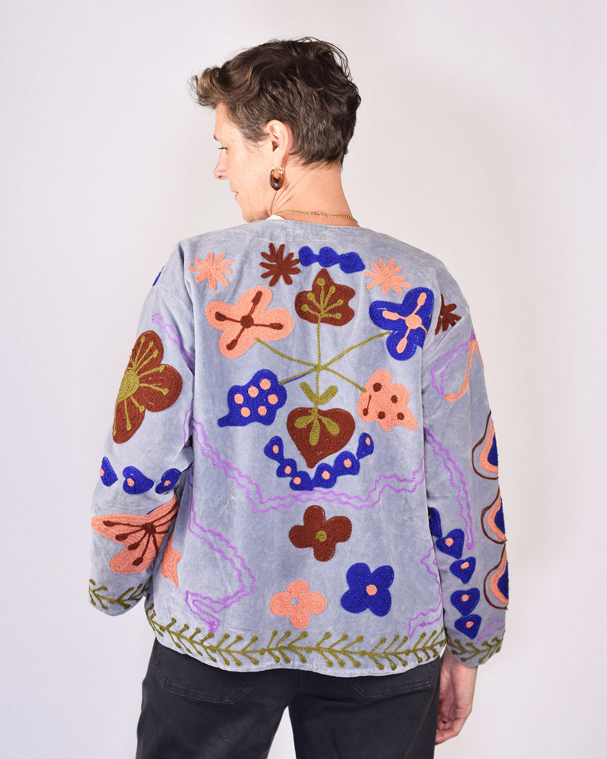 Embroidered Suzani Velvet Jacket - 05