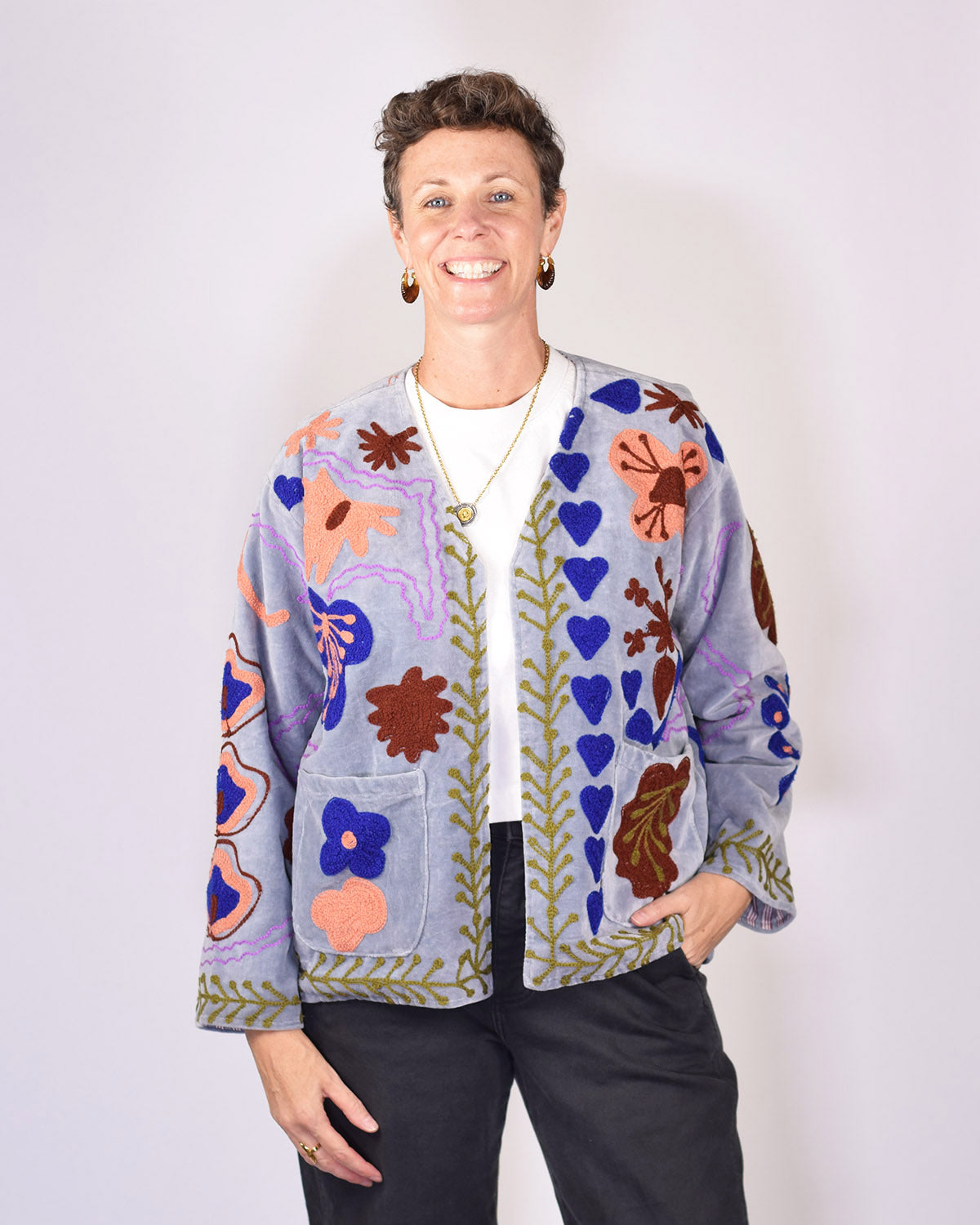Embroidered Suzani Velvet Jacket - 05
