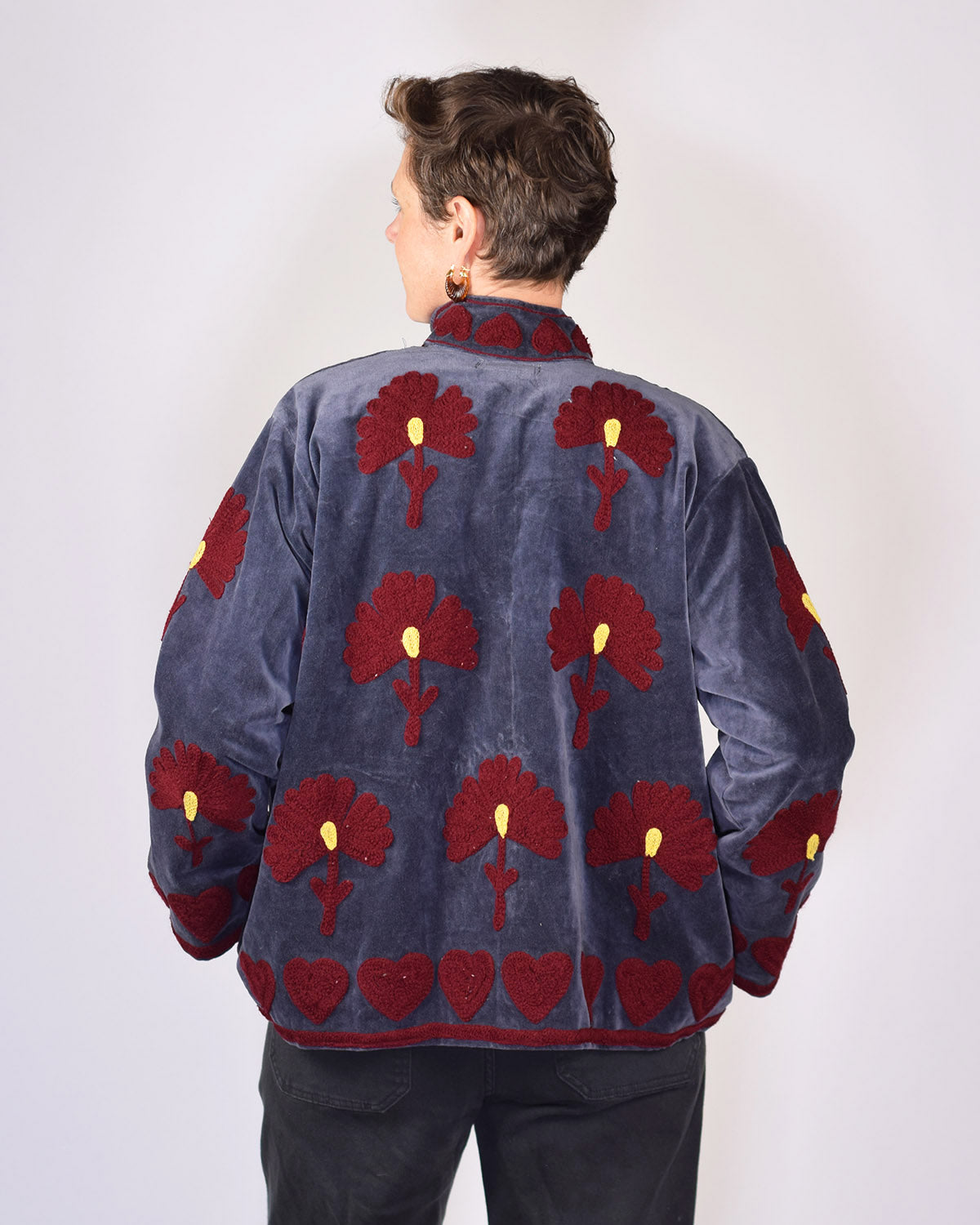 Embroidered Suzani Velvet Jacket - 04