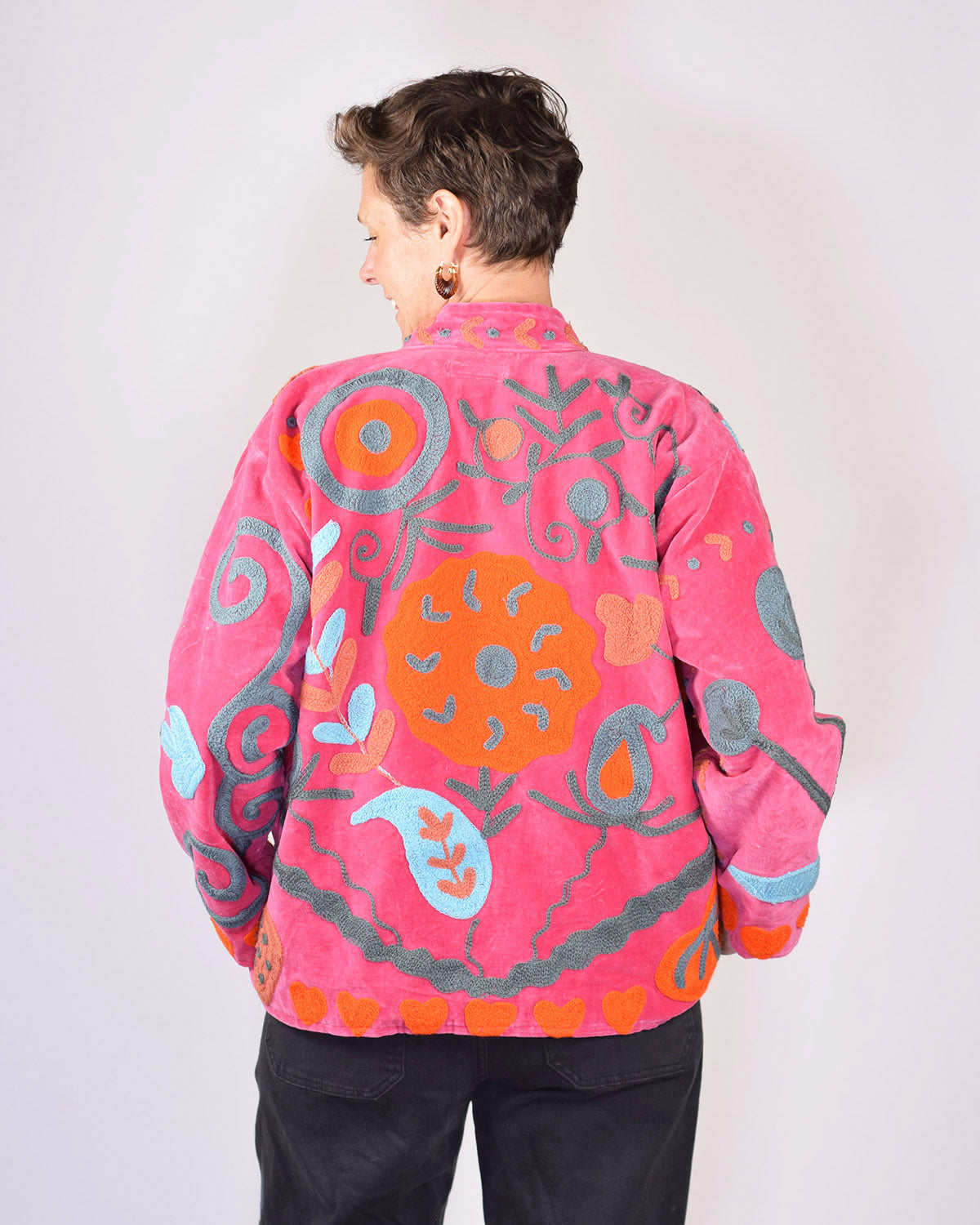 Embroidered Suzani Velvet Jacket - 02