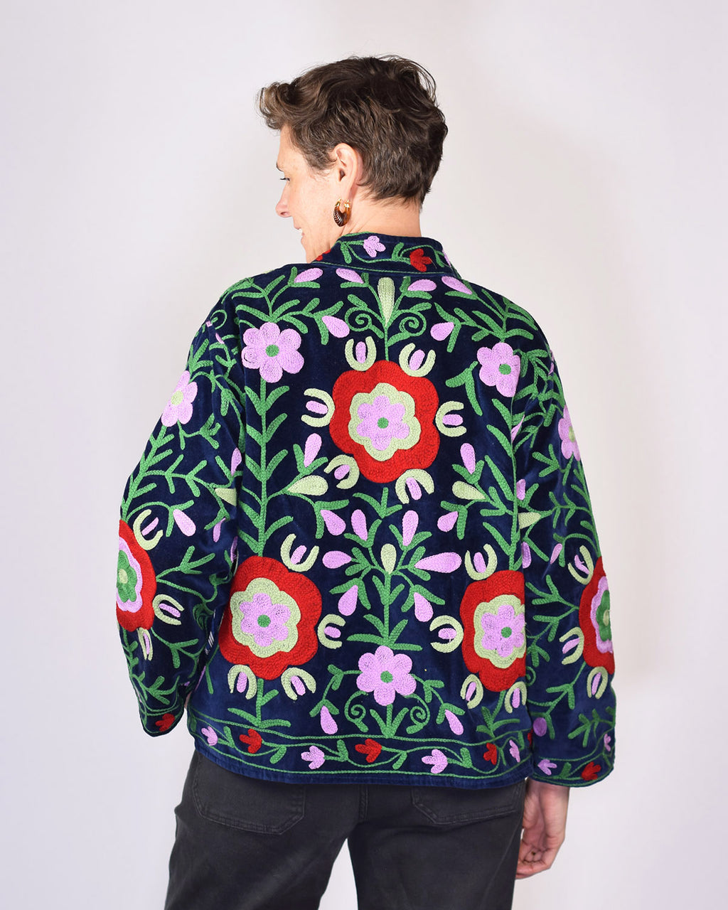 Embroidered Suzani Velvet Jacket - 03