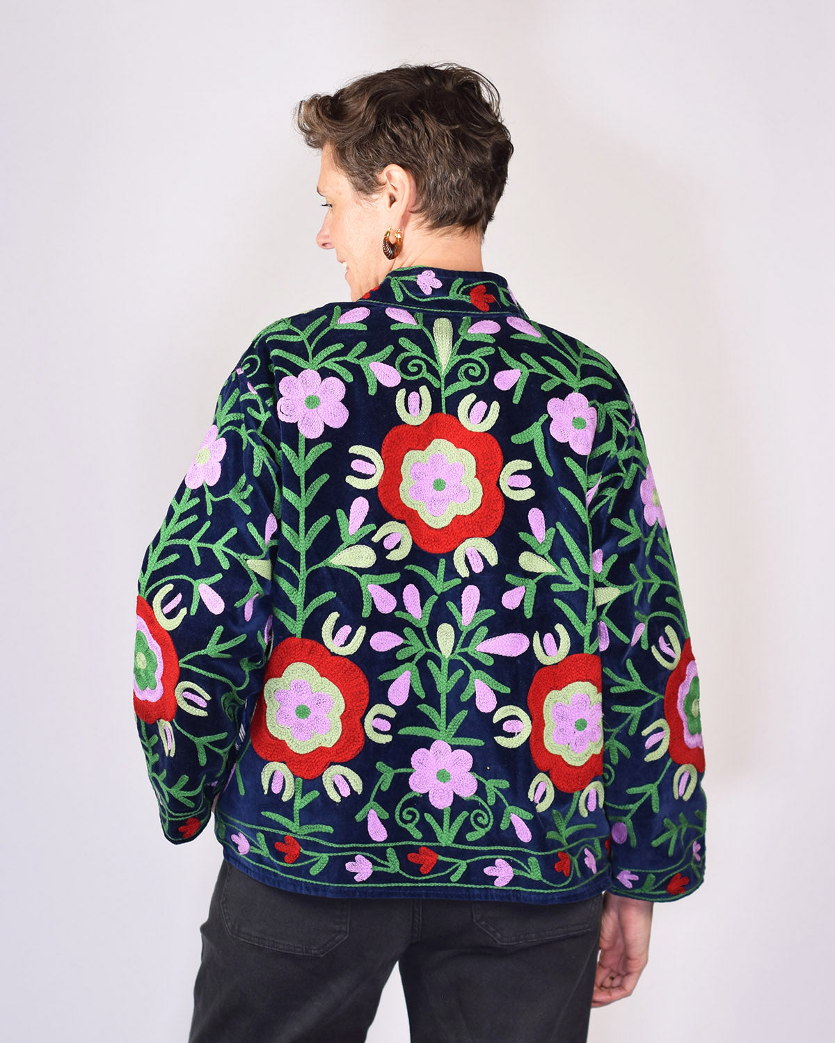 Embroidered Suzani Velvet Jacket - 03