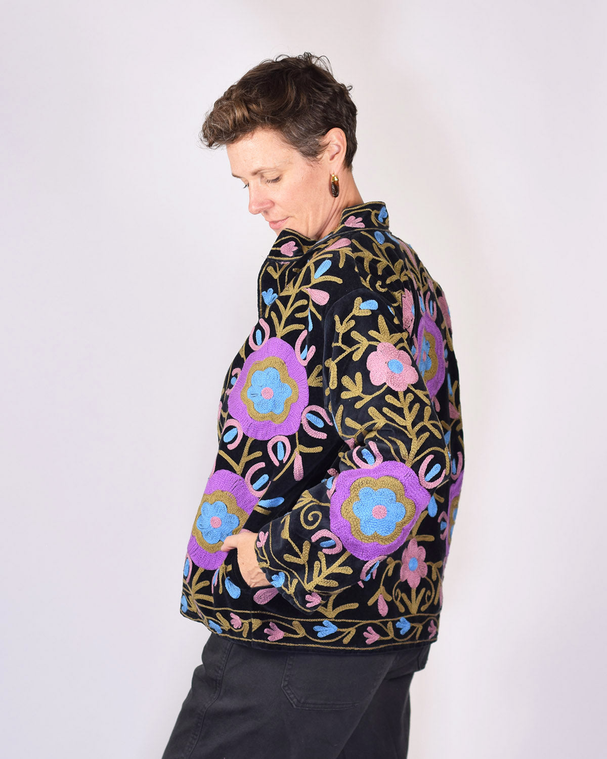 Embroidered Suzani Velvet Jacket - 10
